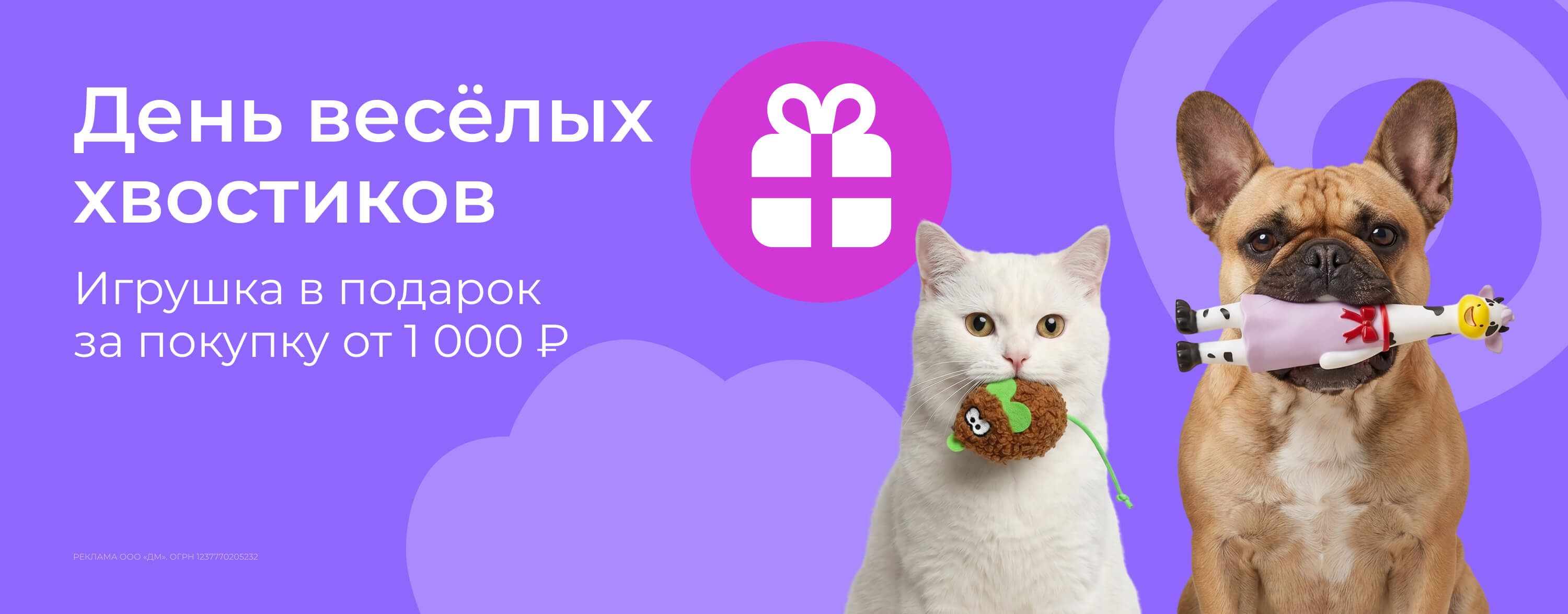 июнь_26.06.2026_зоо маркетинг_День весёлых хвостиков. Игрушка в подарок за покупку от 1000 р._сайт_карусель
